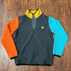 Dutch Bros Coffee Colorblock Pullover Fleece Sherpa Half Zip Sweater